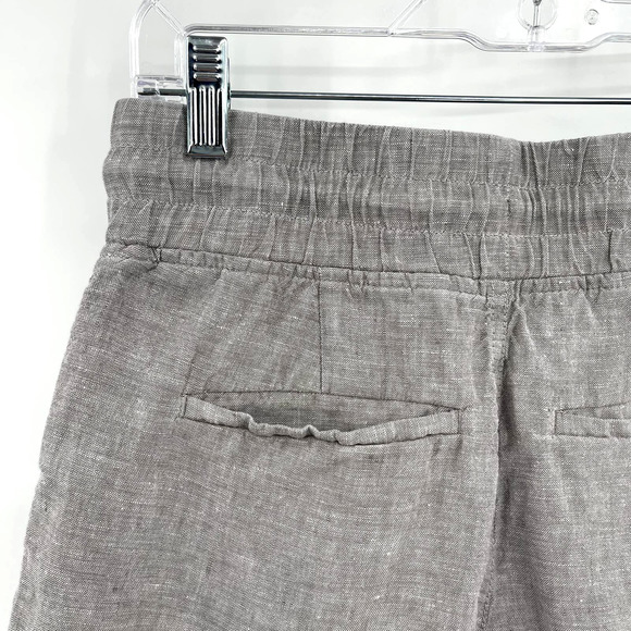 Athleta Cabo Linen 4” Short in Osprey Grey Drawstring Waist Casual Sporty Travel - Picture 14 of 16